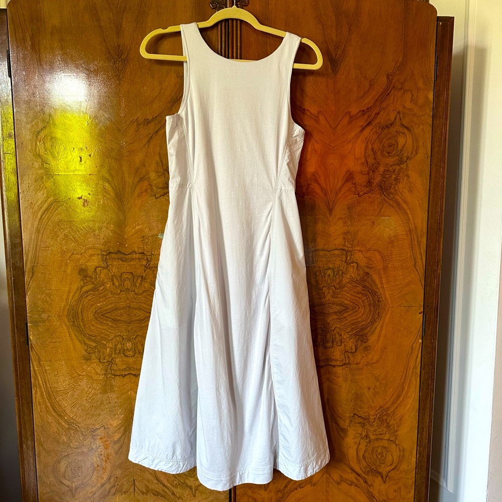 Light grey cotton summer dress with pockets.